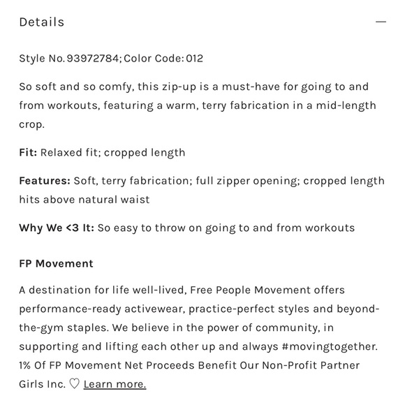 Free People Movement Out and About Zip Up Cropped Hoodie Sweatshirt Large - Picture 5 of 9